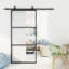 Porte de grange coulissante en verre JUBEST avec quincaillerie d'installation (fermeture en douceur incluse)-92910833-71523098