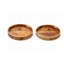 Plateau en bois | Plateau de service rond en bois de manguier brun