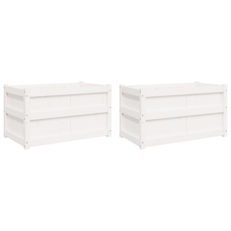 Venizelos Wood Planter Box, 50cm H x 90cm W x 50cm D, White