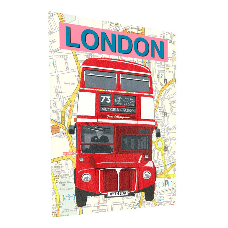 " London Doubledecker Bus ", 15.5" H x 11.5" W x 0.04" D