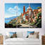 Village italien près de la côte II - Italie, art mural paysage-284836224-284836226