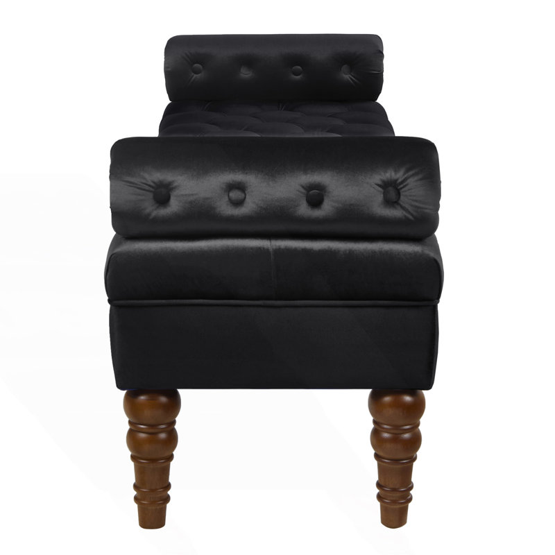 Upholstered Long Bed Bench With Tufted Buttons