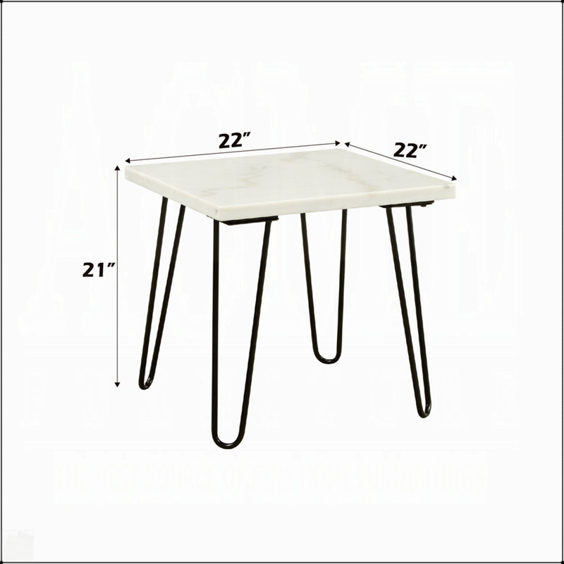 Table de bout en marbre blanc Modern Elegance, White, Black