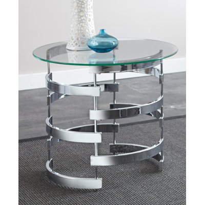 Telly Glass Top End Table