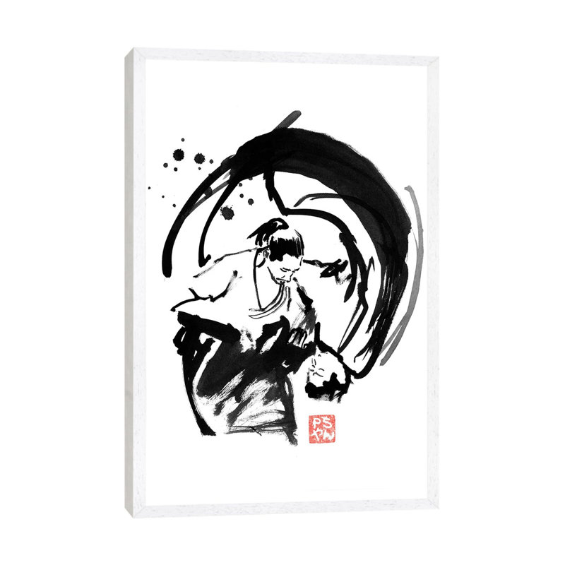 Léo by Péchane - Print on Canvas, 152.5 cm H x 101.5 cm W, White Framed