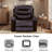 39.5" Breathing Leather Power Recliner With LED Light & USB Port – Electric Adjustable Chair