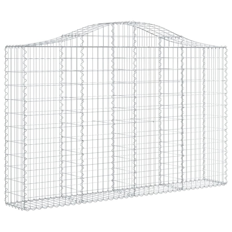 Arched Gabion Basket Galvanised Iron, 140cm H x 200cm W x 30cm D