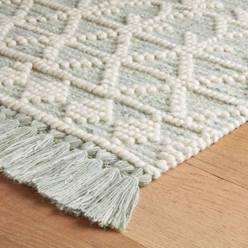 Pembrook Desert Sage Handwoven Wool Rug, Rectangle 2' x 3'