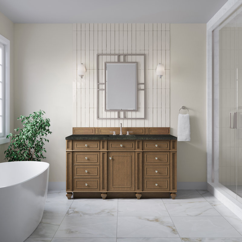 Bristol 60'' W Vanity, Saddle Brown, 8" Widespread, Phantome Eclos
