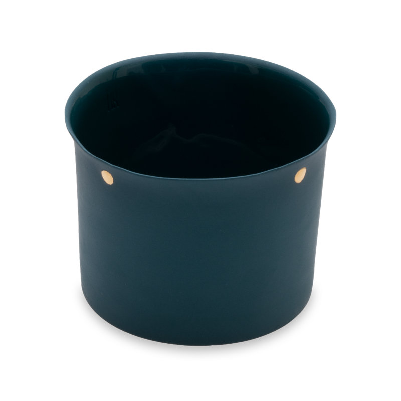 Handmade Coffee Mug, Green /Gold