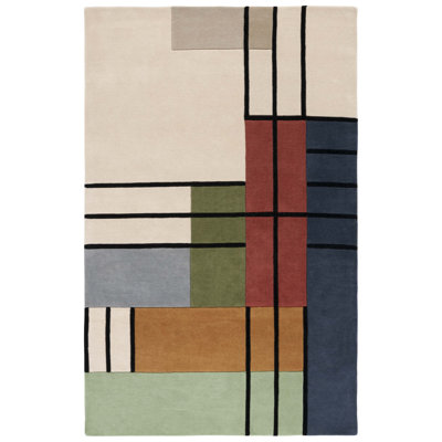 Rodeo Drive 476 Hand Tufted Wool; Cotton Abstract Rug in Ivory/Green