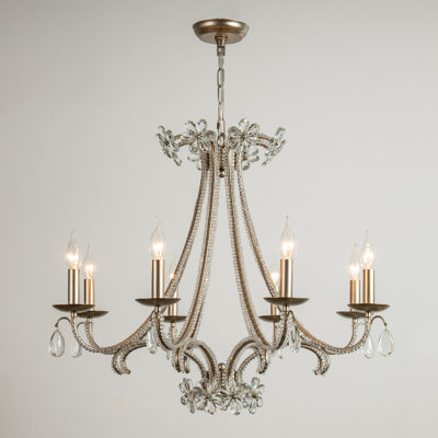 Liora  6/8-Light Traditional Candle Style Chandelier with Crystal Accents