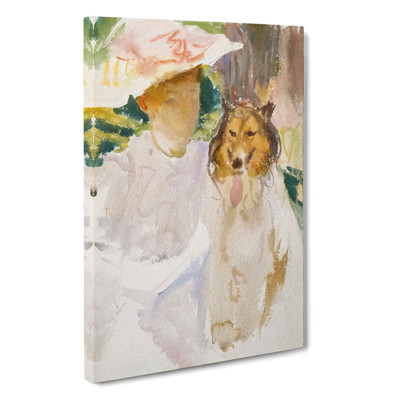 Woman with Collie by John Singer Sargent - Wrapped Canvas, 60cm H x 40cm W x 3cm D