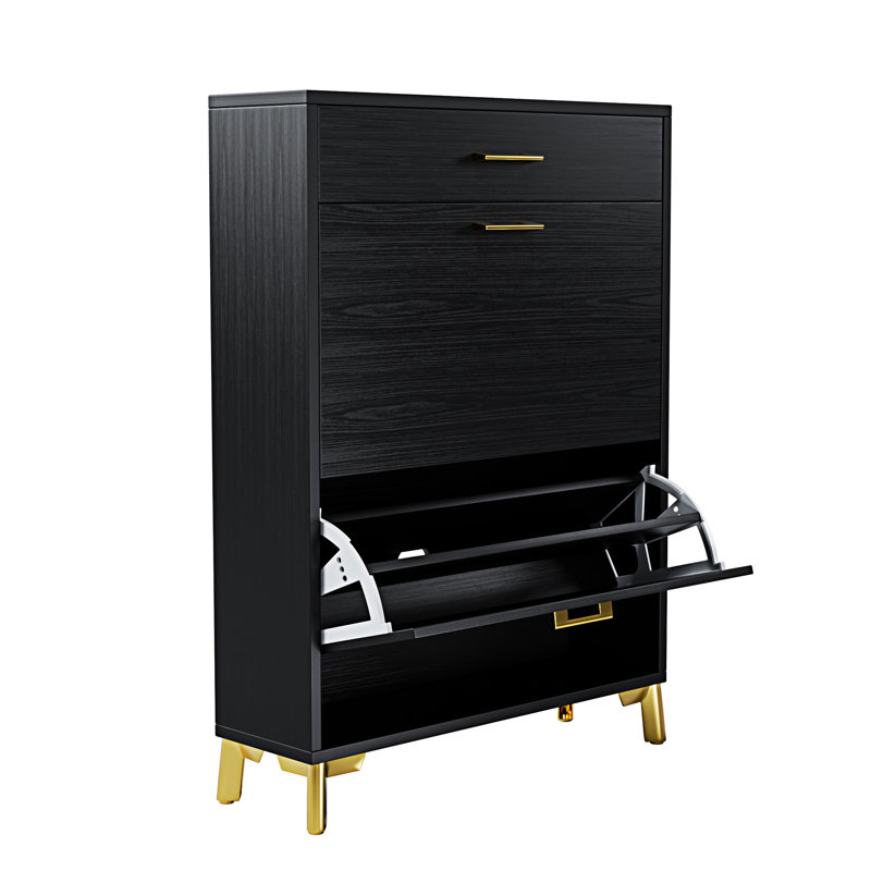 Armoire à chaussures pour le vestibule, Noir, noir, noir, noir