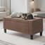 Banc de rangement avec repose-pieds avec dessus relevable et pieds, banc d'entrée en lin rembourré