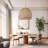 Lumiere Rattan Pendant Light - Natural Dome 1-Light Polished Handwoven Adjustable Light Fixture For Kitchen Island, Kitchen, Dining Room, Living Room, Bedroom or Hallway in Modern, Farmhouse & Boho Style-1273496707-1273496706