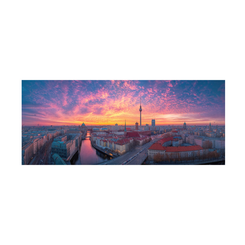 Art mural sur toile tendue - Imagine It Images «Berlin Allemagne 1» pour décoration de salon, de chambre à coucher ou de bureau - 10 x 24