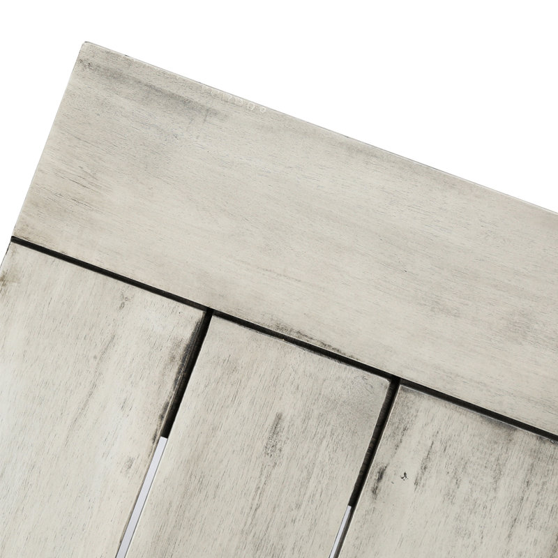 Banc en bois gris avec résistance aux intempéries et panneaux de lattes élégants, banc rustique de 63 pouces de largeur, capacité de poids de 600 lb, hauteur de 17,53