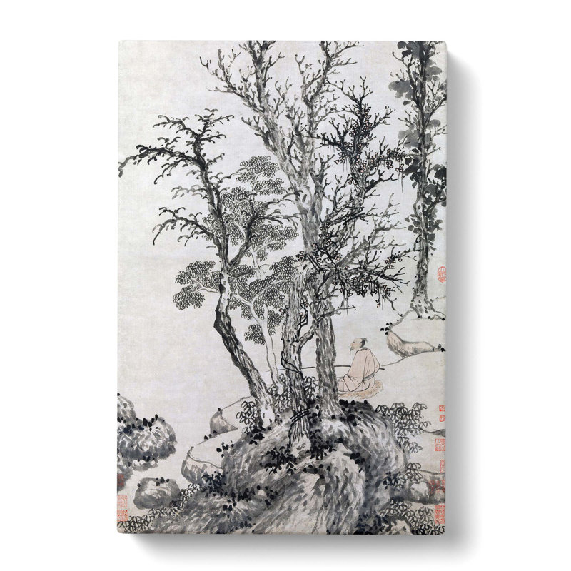 Autumn Wood by Shen Zhou - Wrapped Canvas Painting Pint - Wrapped Canvas, 60cm H x 40cm W x 3cm D