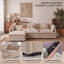 Canapé à causeuse profonde avec 2 repose-pieds assortis pour une détente flexible, café léger