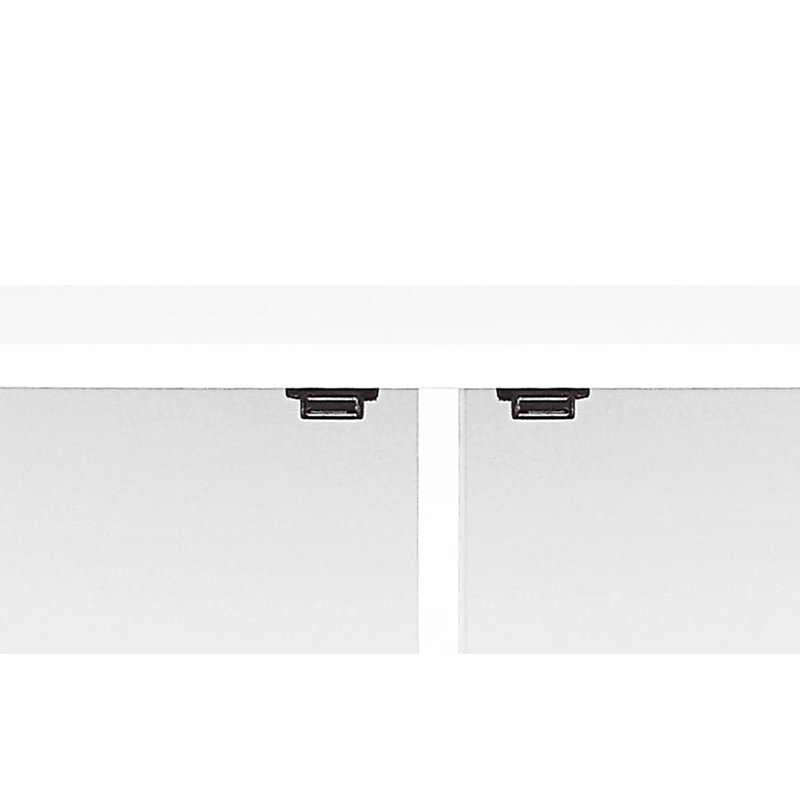 Armoire décorative blanche brillante avec élément décoratif ornemental gracieux