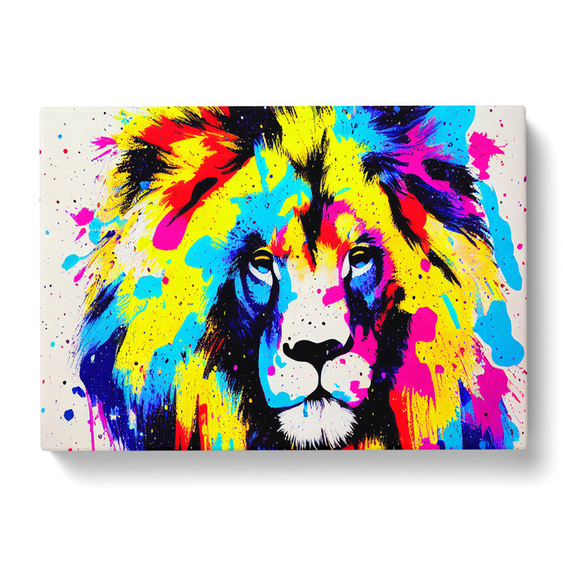 Colourful Lion Vol.6 Abstract - Wrapped Canvas, 35cm H x 50cm W x 3cm D