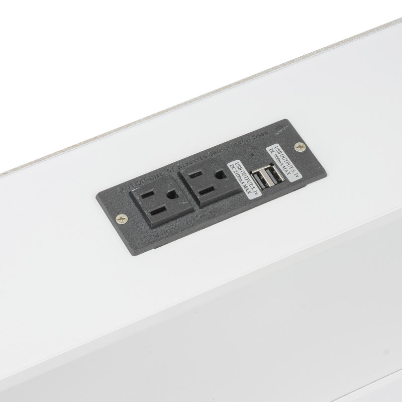 Queen Over Queen Bunk Bed With Storage And Charging Station, White
