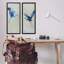 «Flying Cranes Abstract Birds Expressive Blue Animal Flight», ensemble de 2 impressions-104597451-104597450