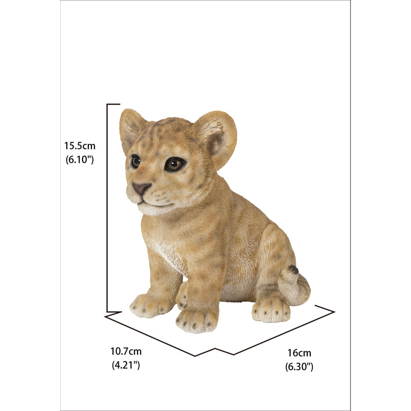 Sitting Lion Cub Statue