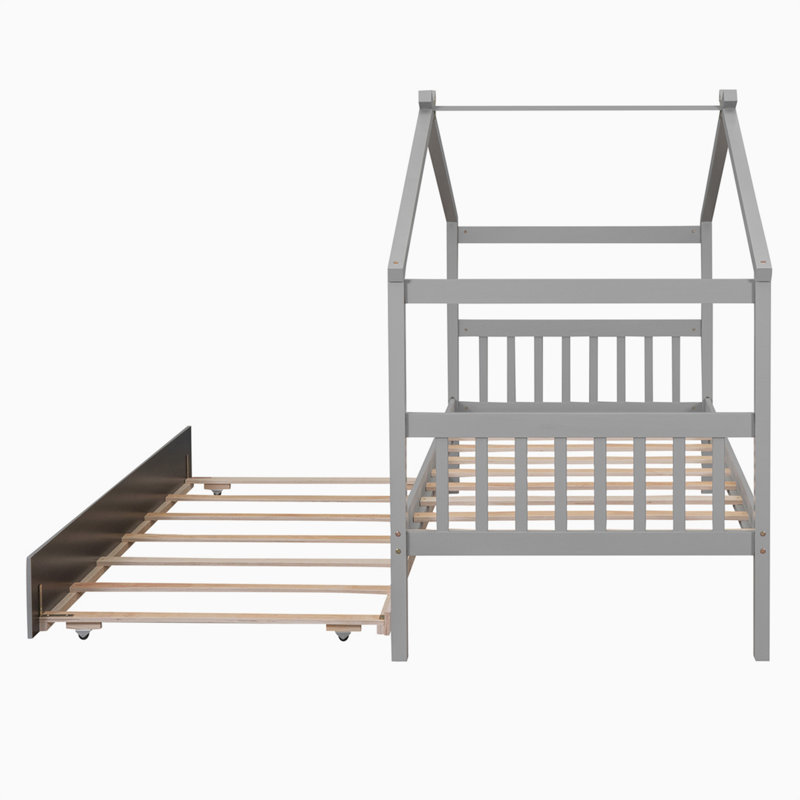 Lit plateforme simple avec lit gigogne Tamaroa par Harper Orchard, gris
