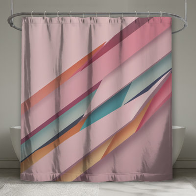 Layered Paper Abstract Shower Curtains Extra Long