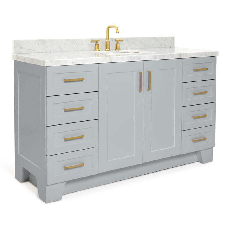 ARIEL TAYLOR 61 IN RECTANGLE SINK VANITY, Gray, Rectangle
