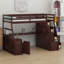 Lit mezzanine avec tiroirs, tablettes et bureau-533207080