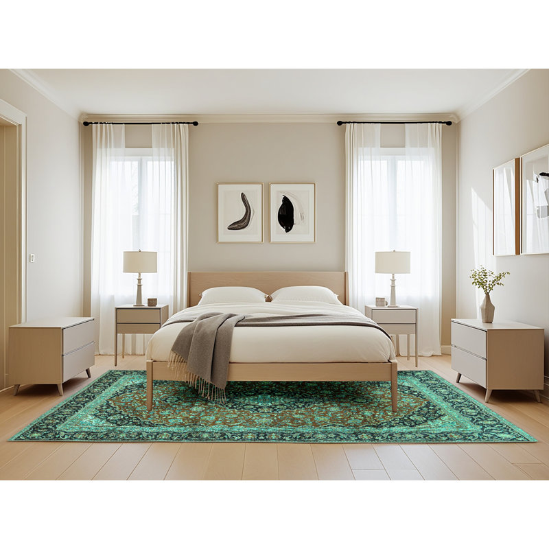 Tapis brun / vert, Rectangle 5 pi x 8 pi