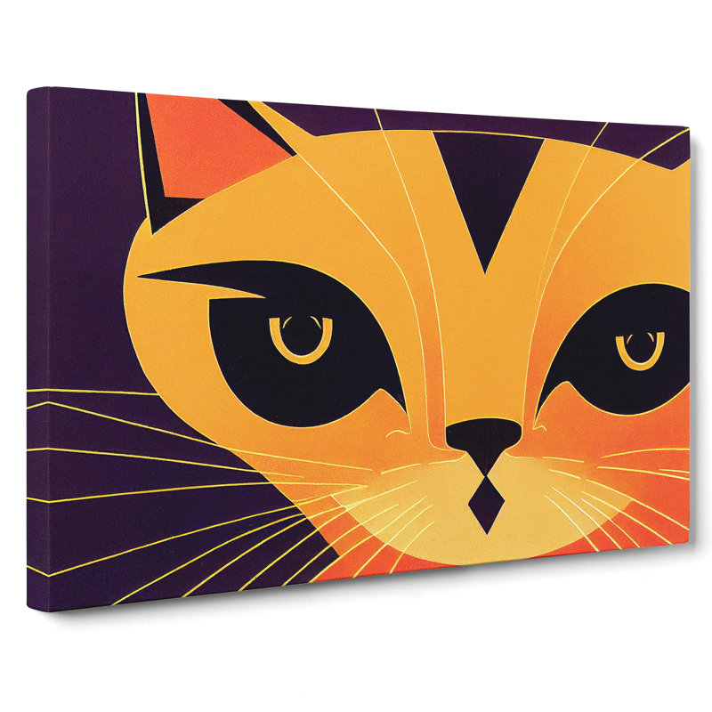 Cat Deco - Wrapped Canvas Print, 40cm H x 60cm W x 3cm D