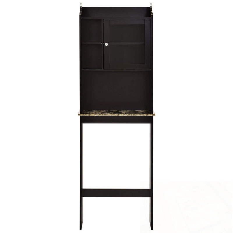 Armoire de rangement avec portes en verre et rangement ouvert