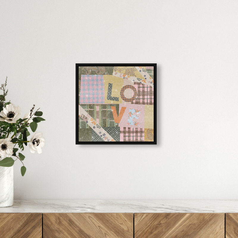 Retro Scarf II Print by Oliver Gal, 13"H x 13"W, Black Floater Frame