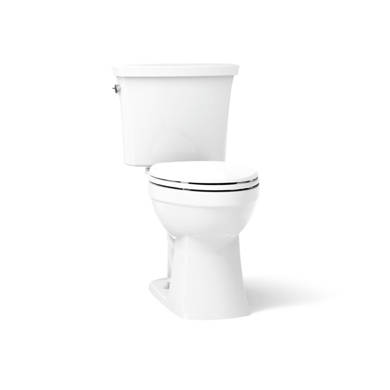 Toilette allongée deux pièces Kelston, Blanc, Côté gauche