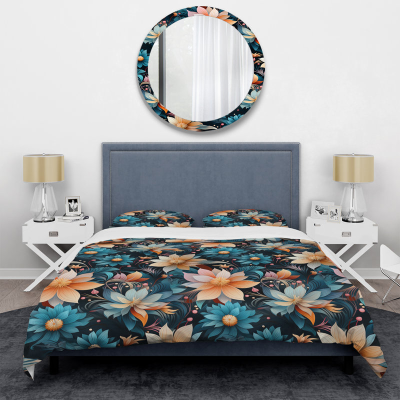 Ensemble de housse de couette en microfibre Ultramodern Botanics Floral, Housse de couette pour très grand lit et 2 très