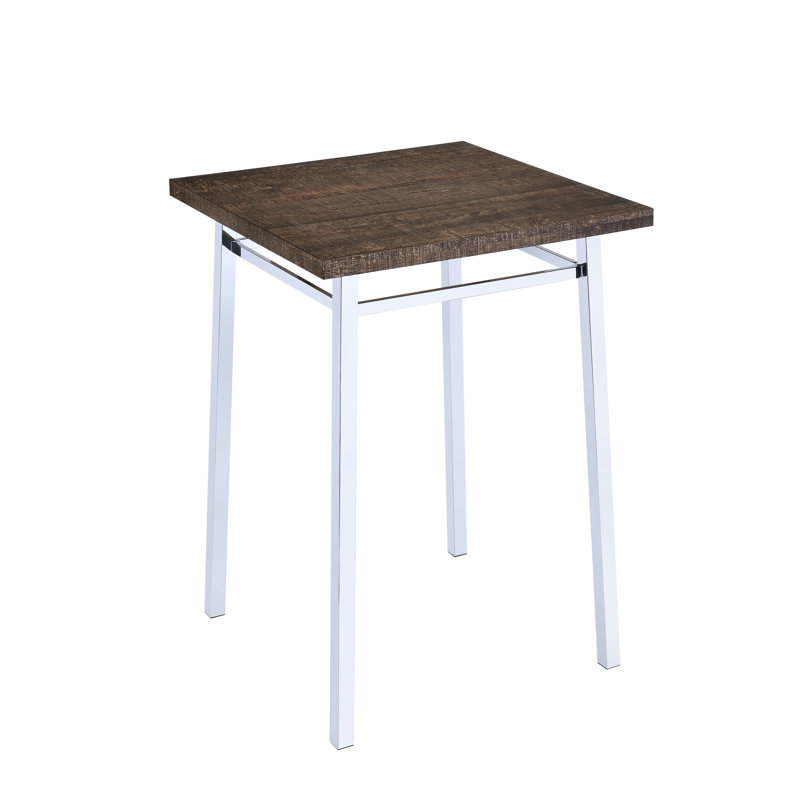Élégante table de bar carrée en chêne