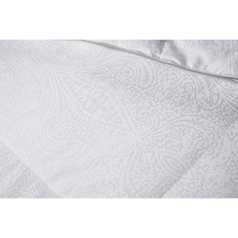 Down Blend Jacquard Comforter Cotton Box Stitch Comforter, Full/Queen