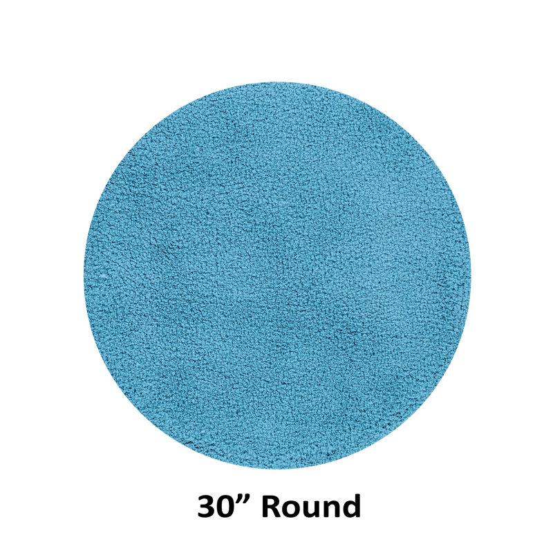 Tapis de salle de bain Micro, Bleu, Rond 30 po
