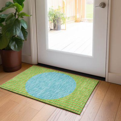 Tapis rayé intérieur / extérieur lavable en machine