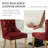 Velvet Fabric Upholstered Dining Chairs Set of 4 with Golden Legs,Red-477584251-477584258