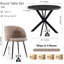 Ensemble 5 pièces de table de salle à manger et de chaises rondes, fauteuils en sherpa avec table noire-564043705-564043704