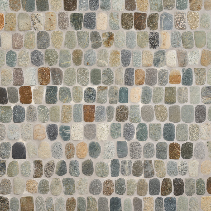 Bond Tile Picturesque Pathway 11.81 In. X 11.81 In. Natural Stone Mosaic Wall Tile (10.56 Sq. Ft. / Each), Pram Gray