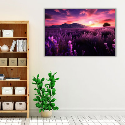 «Lavender Field In The Evening», reproduction d'art mural