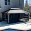 Pavillon de jardin en aluminium mauve avec filet-82512212