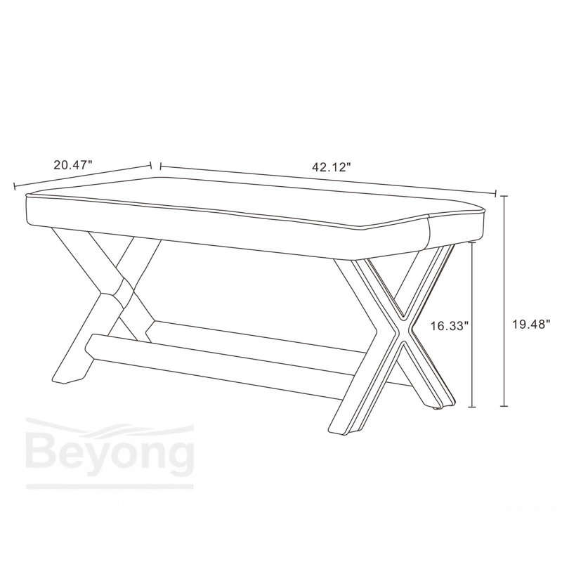 Banc rembourré en velours Abigail Mid-Century, Vert