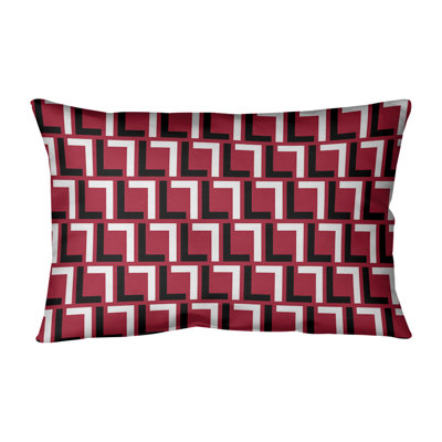 Geometric Leather/Suede Reversible Throw Pillow